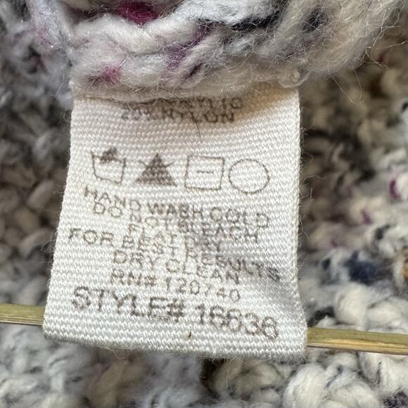 Mystree Women’s M Sweater Gray Confetti Knit V-Neck Pullover Donegal Tweed Style - Picture 7 of 8